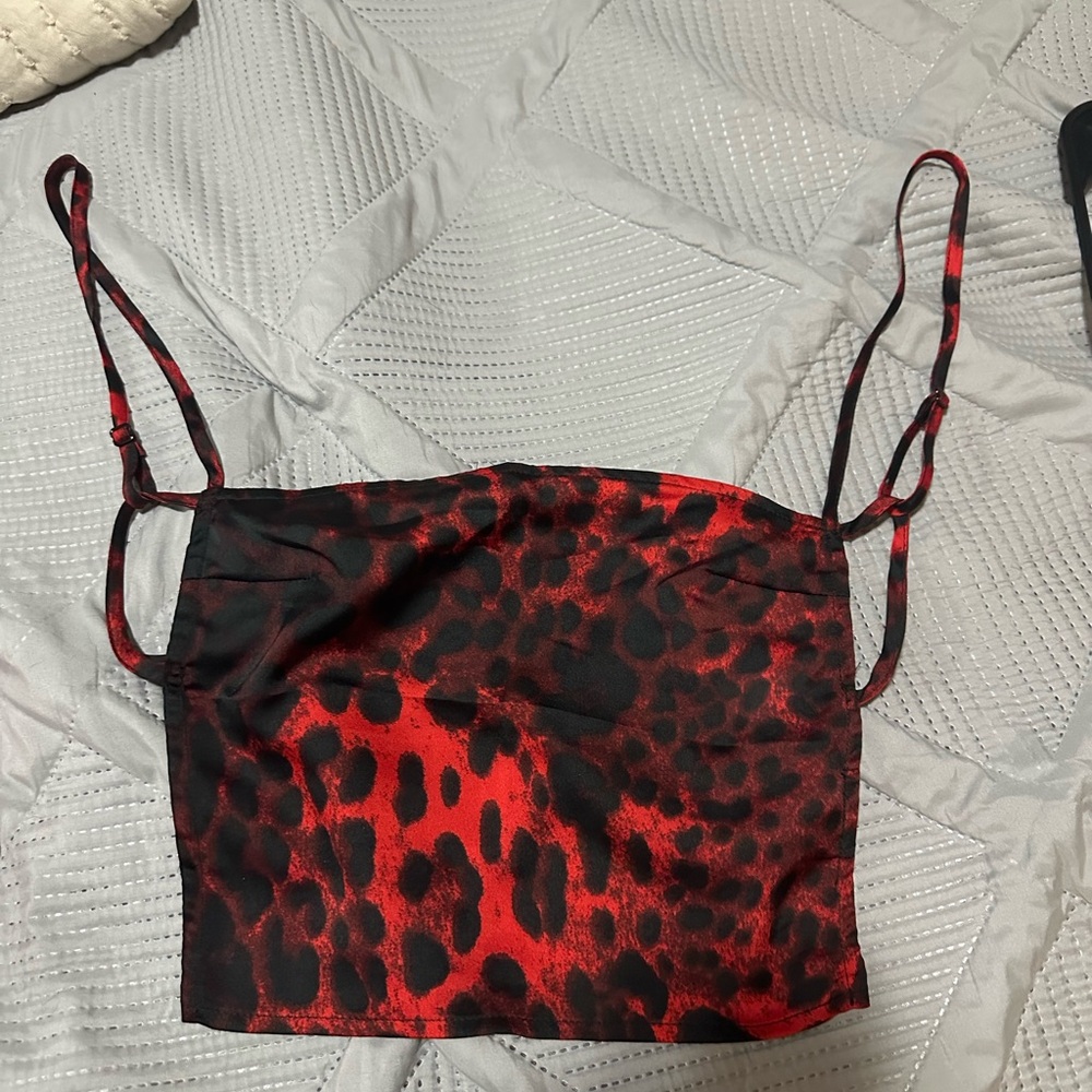 Princess Polly Red and Black Animal Print Camisole